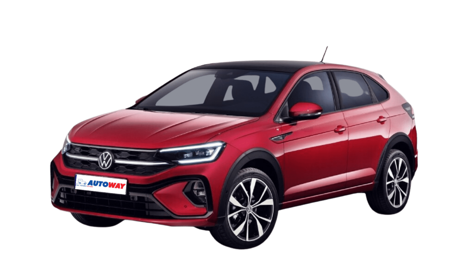 VW Taigo, red with Autoway logo on licence plate