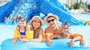 WaterPark and friends, family and blue waters 