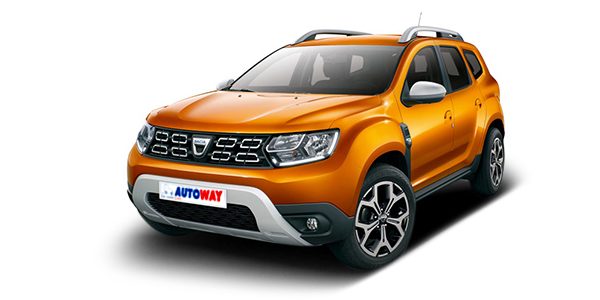 DACIA DUSTER , GOLD, front, Autoway Logo on the plate