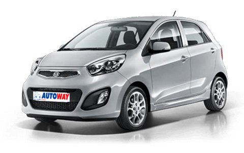 Kia Picanto, grey color, Autoway Logo on the plate, front