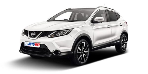 Quashqai nissan, Autoway Logo on the plate, white, front and side view