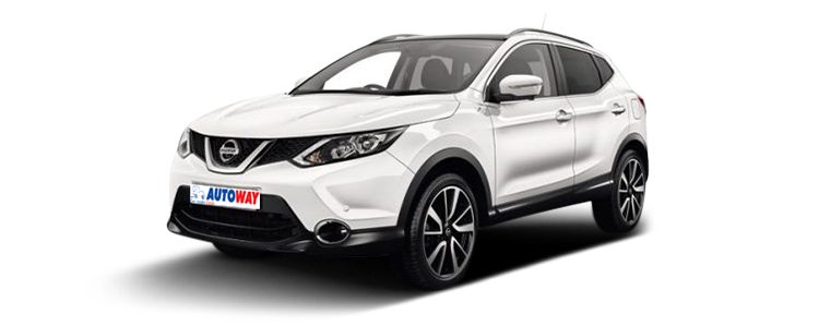 Quashqai nissan, Autoway Logo on the plate, white, front and side view
